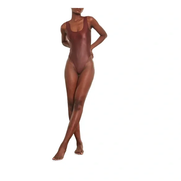 Commando Matte Metallic High-Cut Bodysuit - Copper - Picture 2 of 6